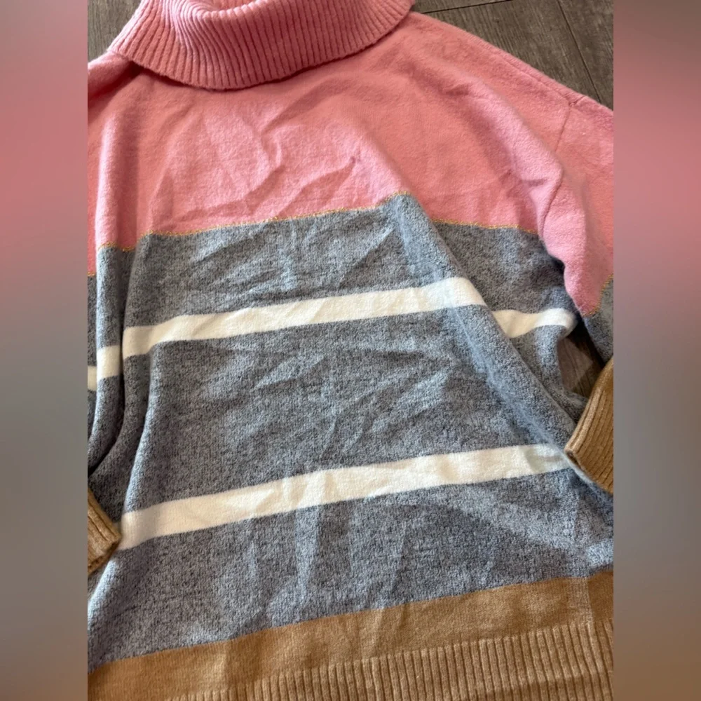 H by Halston Multicolor Turtleneck Sweater
